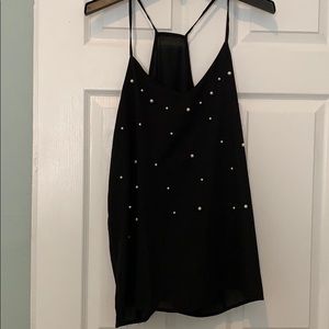 Tank top with pearl accent, 3x